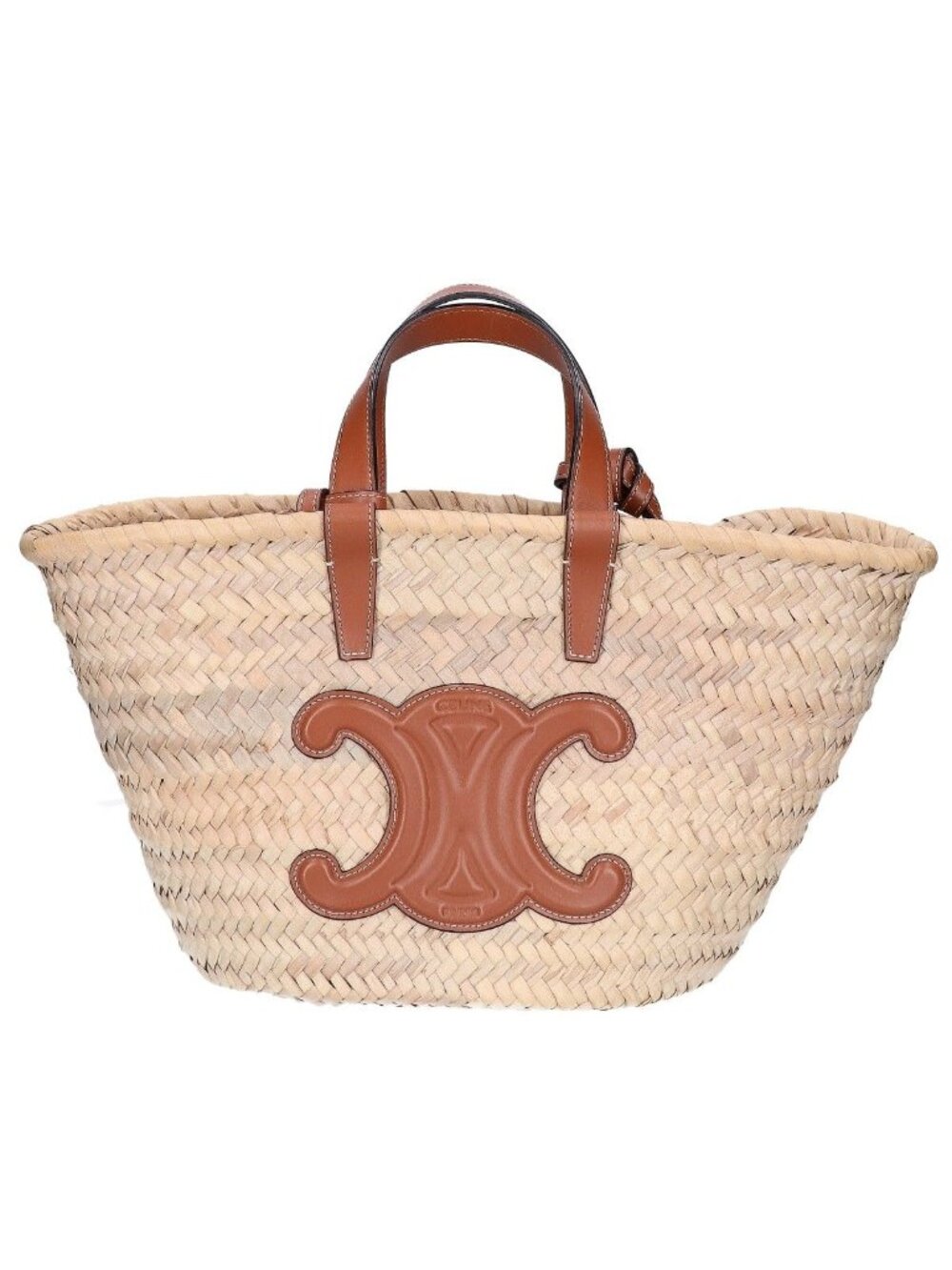 Celine Teen Classic Panier Raffia&calfskin Basket Bag